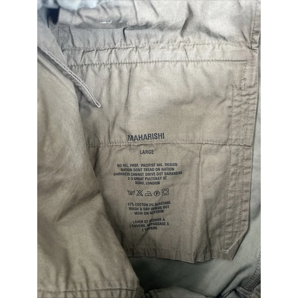 Maharishi Olive Green Cotton Army Chino Pants Mens Large 32x28 Straight Leg